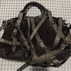 Alexander Wang Black Suede Kirsten Satchel